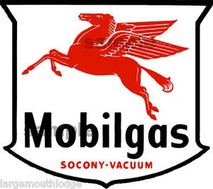 MOBIL GAS ÖL AUFKLEBER 2X2,25 PEGASUS PFERD VINTAGE STYLE - Bild 1 von 1