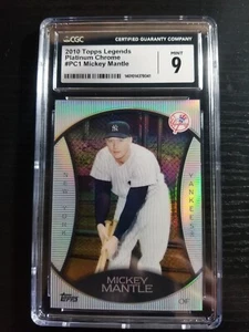 2010 Topps Mickey Mantle Legends Platinum Chrome CGC 9 #PC1 Yankees - Picture 1 of 2