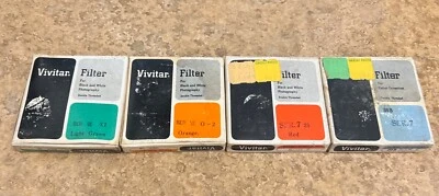 Lote de 4 Filtros Vivitar Varios Tipos Serie #7 Verde Claro, Naranja, Rojo, Azul Foto 1 de 4