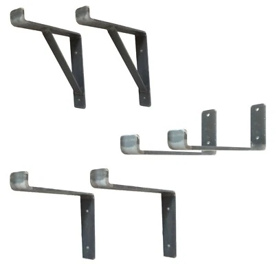 Scaffold Board Shelf Brackets Heavy Duty Rustic UK Handmade Industrial Metal - Image 1 of 4