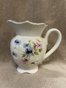 Maryleigh pottery pitcher floral theme pansies - Picture 1 of 6