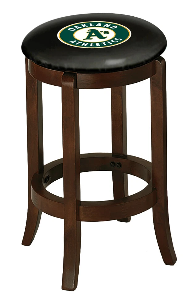 Bar Stool Wood Espresso Finish 29" Tall with MLB Team Logo Decal Swivel Seat   - Image 1 of 1