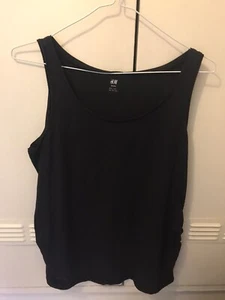 Ladies Black H&M Maternity Vest Top/Sleeveless T Shirt Size L - Picture 1 of 4