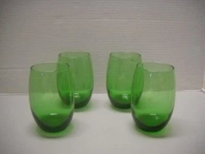 Cristar Stiellose Weingläser Grün SMARAGD Saft Cocktail 5" Hoch 4er Set - Bild 1 von 4