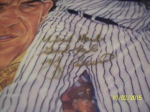 RARE* Yogi Berra NY YANKEES Hand Signed "Work Hard Good Luck" Gartlan Plate 1990 - Picture 1 of 9