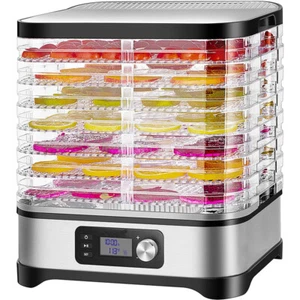 Máquina deshidratadora de alimentos 8 bandejas secadora de frutas carne de res 400 W temporizador y temperatura Control - Imagen 1 de 6