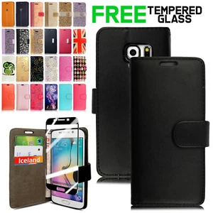 Leather Flip Case For Samsung S6 Edge / S6 Edge+ Wallet Cover & Screen Protector - Picture 1 of 33