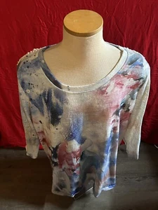22/24 Avenue Tie Dye White Women’s Shirt Top - Picture 1 of 11