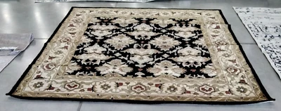 Alfombra mancha trasera cuadrada NEGRO/MARFIL 8' X 8', precio reducido 1172744759 HG817A-8SQ Foto 1 de 4