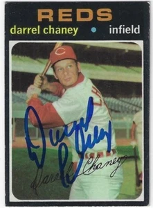 Autographed DARREL CHANEY Cincinnati Reds 1971 TOPPS card #632 w/COA - Picture 1 of 1