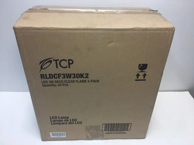 TCP DIMMABLE LED E12 Clear Flame Tip 3 Watt 15 Equivalent Case of 48 Bulbs - Image 1 of 4