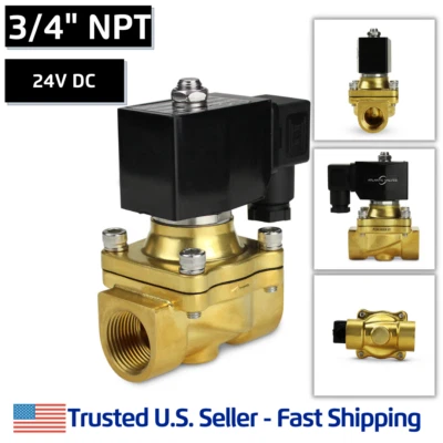 3/4" 24V DC Low Pressure Gas Electric Brass Solenoid Valve - Free Shipping - Image 1 of 4