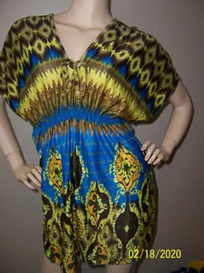 Neu ohne Etikett Medium Metropolitan Empire-Schnitt tiefer V-Ausschnitt/Rücken Shirt Kimono Kaftanärmel - Bild 1 von 3