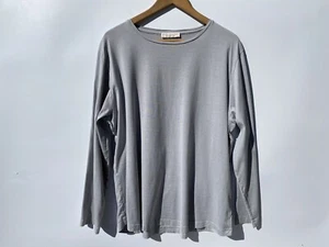 Luca Faloni Gray Silk Cotton Long Sleeve Pullover Stretch Shirt 2XL - Picture 1 of 10