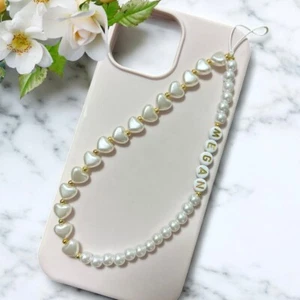 Niestandardowy charm telefonu Spersonalizowany pasek na telefon Charm Koraliki Łańcuszek Kryształ - Zdjęcie 1 z 3