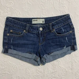 Garage Flirty Short Womens Shorts Low Rise 99% Cotton Size 0 Blue #1884 - Picture 1 of 8