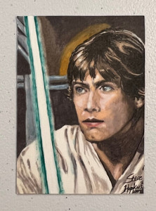 Star Wars Luke Skywalker PSC ACEO Artist Sketch Card By Steve Hopkins