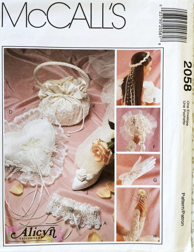 McCalls 2058 Wedding Accessories Sewing Pattern Uncut