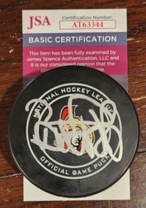 Daniel Alfredsson Signed Official NHL Game Puck JSA COA #AT63344 Ottawa Senators - Picture 1 of 2