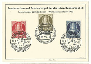 Berlin Mi-Nr. 82,84-85 Sonderkarte "Bäckereiausst. Stuttgart" 1952 Sonderstempel