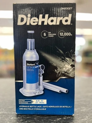 DieHard DH20027 6 toneladas - 12.000 lb.  Gato de botella hidráulico 8,25"-16" altura de elevación Foto 1 de 2