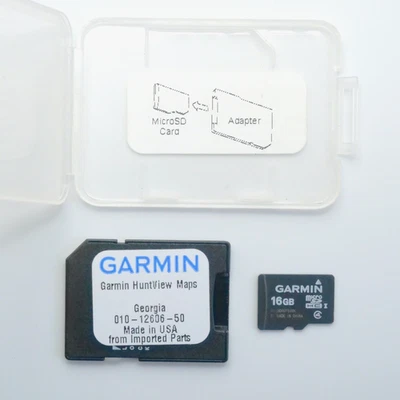 Garmin HuntView GEORGIA Maps GPS MicroSD TOPO 24K Satellite Imagery Hunting GA - Image 1 of 4