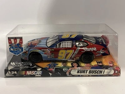 Kurt Busch 97 JusticeLeague Superman Sharpie 2004 Hot Wheels 1:24 NASCAR DieCast - Image 1 of 4