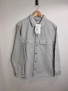 Cos Mens Denim Shirt Grey Size XL Light Neutral Chore Minimal Utility RRP £79 - Picture 1 of 10