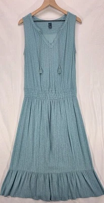 Vestido PrAna Mujer Sentinel Midi Sin Mangas Modal Azul Resort Boho Vacaciones Talla S Foto 1 de 4
