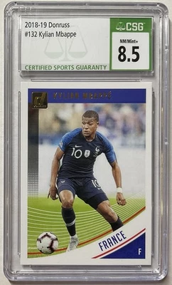 Donruss Kylian Mbappe RC CSG 8,5 Francia Rookie #132 2018-19 Foto 1 de 2