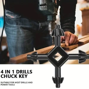 Durable 4-in-1 Multi-Purpose Wrench with 6mm to 16mm Cross Drill Chuck Carbon... - Picture 1 of 6