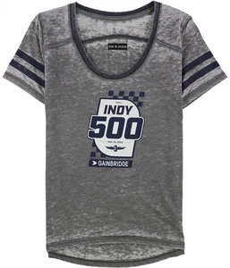 5th & Ocean Womens Indy 500 Burnout Graphic T-Shirt, Grey, Medium - Picture 1 of 4