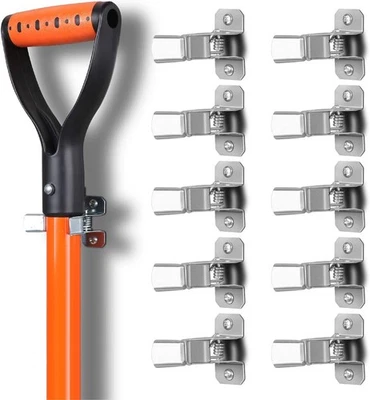 Упаковка из 10 сверхпрочных металлических пружинных зажимов для швабры и метлы для лопаты граблей - Изображение 1 из 4