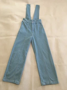 Vintage Pink Latte Suspender Overalls Woman’s Size XS 4 Baggy Wide Leg Pants - Picture 1 of 16