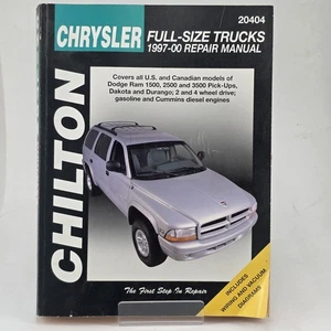 Chilton #20404 Chrysler Full-Size Trucks 1997-00 Repair Manual Dodge Ram Durango - Foto 1 di 8