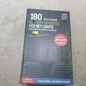 180 Battery Operated LED Net Lights.indoor/outdoor multi coloured - Picture 1 of 3