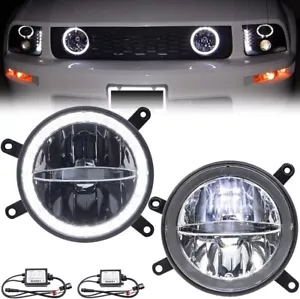 LED White Halo Ring DRL Driving Fog Light Lamp For 05-09 Ford Mustang GT new - Picture 1 of 5