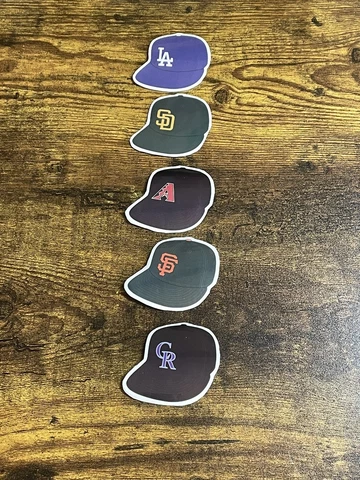 MLB Major League Baseball NL West Division Team Standings Hat Magnets Lot Of 5 Cover