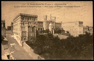 Judaica Palestine Old Postcard Our Lady of France Jerusalem Church Notre Dame - Imagen 1 de 2