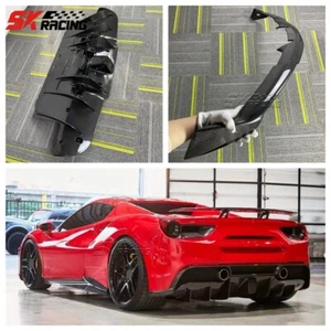 For Ferrari 488 16-19 Carbon Fiber Rear Wing Side Skirts Front Lip Rear Diffuser - Picture 1 of 61