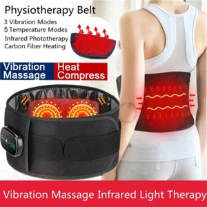 Heating Pad Electric Vibration Massager Cordless Belt Waist Lumbar Pain Relief - Picture 1 of 24