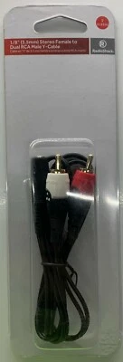 LOT 60 RadioShack 4201353 3-Ft 3.5mm Stereo Female-to-Dual RCA Male Plug Y-cable - Image 1 of 2