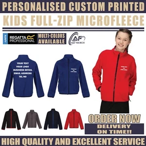 Personalised Custom Regatta Professional Kids Full-Zip Microfleece School RG335 - Picture 1 of 13