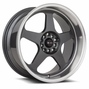 18x9 Vors SP1 5x100,5x114.3 +35 Hyper Black Machine Lip Wheels (Set of 4) - Picture 1 of 3