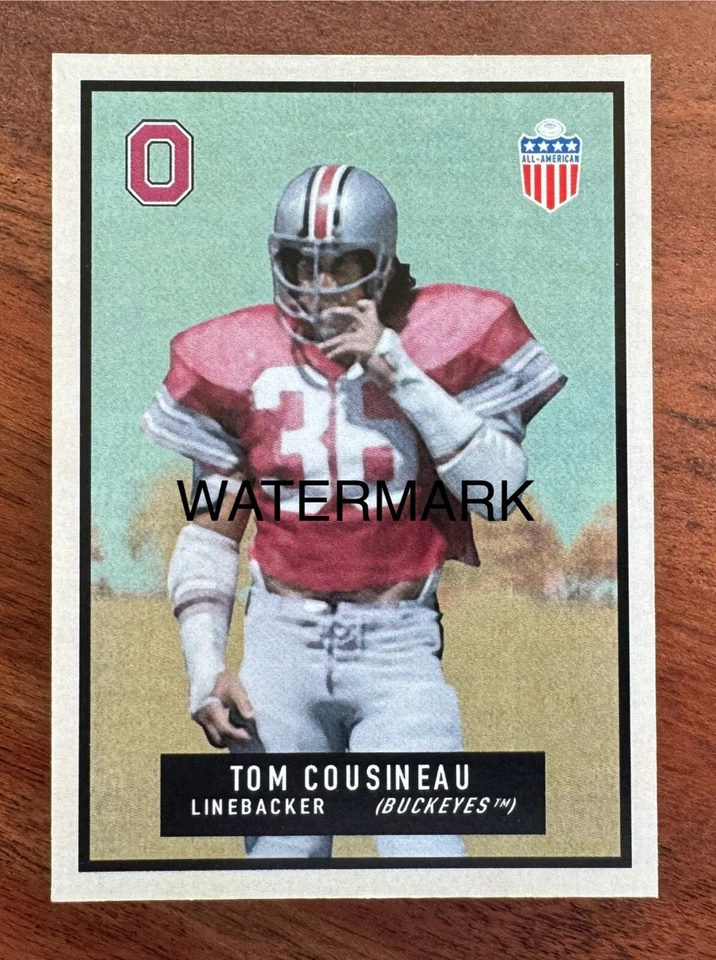 Tarjeta de fútbol americano Tom Cousineau personalizada arte 1951 Topps diseño mágico Buckeyes Browns Foto 1 de 1