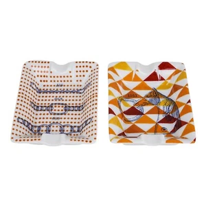 Hermes Juego de 2 Mini Ceniceros Manufacture des Boucleres Porcelana Nuevo con Caja - Imagen 1 de 10