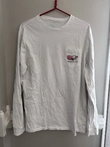 Vineyard Vines Medium Long Sleeve Top White Valentine's Day Cupid Whale - Picture 1 of 6
