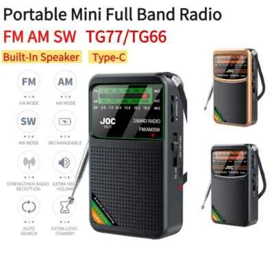 Portable AM/FM/SW Pocket Radio Rechargeable Speaker HD Display Screen Receiver - Image 1 of 4