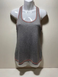 OMT Active womens/juniors sports workout yoga tank light grey/ Pink Stitch Sz M - Picture 1 of 7