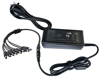 DC 12V 6A Power Supply Adapter + 8 Split Power Cord For CCTV Security Camera DVR - Image 1 of 4